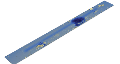 Chipping failure of the tempered glass on the wear track for sample C Chipping failure of the tempered glass on the wear track for sample C