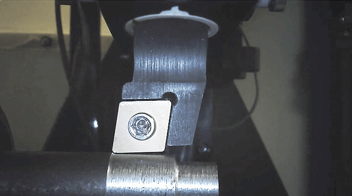 Cutting Tool Coating Tribology Test on Tribometer – Rtec Instruments Cutting tool carbide insert tribology test on rotating cylinder for coating wear and friction evaluation – Rtec Instruments MFT tribometer