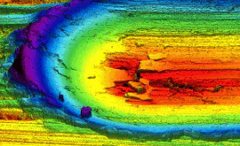 In-line profilometer false-color wear mark 3D topography showing wear crater depth and material pile-up during tribometer test – Rtec Instruments