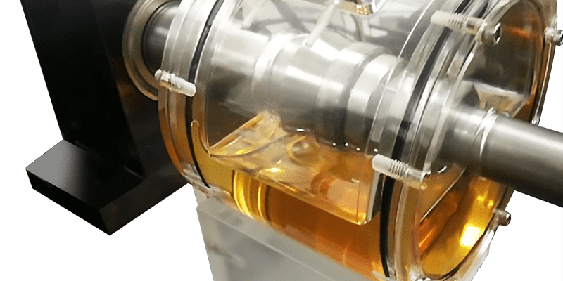 Block-on-ring lubricity test setup with lubricant fluid chamber for ASTM D6078 testing – Rtec Instruments tribometer