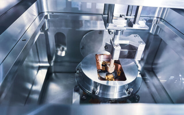 Liquid Helium Tribometer brochure featuring cryogenic tribology testing down to 3.5 Kelvin.