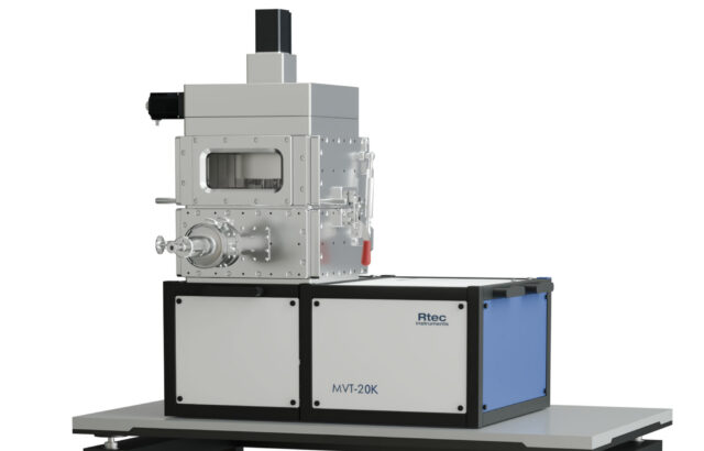 Cryogenic tribometer with liquid helium cooling for ultra-low-temperature friction and wear testing.