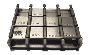 Hot Hardness Tester Sample Holder – Multi-Position Heating Stage Multi-position metal sample holder for hot hardness tester with grid layout for multiple specimens