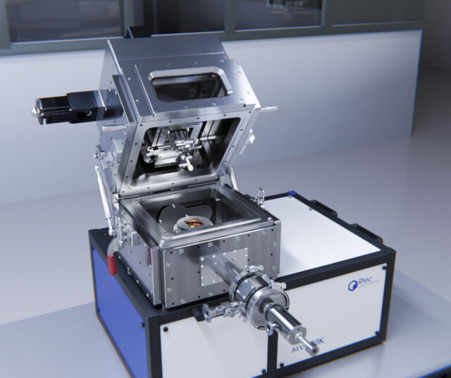 MVT-3.5K Liquid Helium Tribometer – Open Chamber Open chamber of the MVT-3.5K Liquid Helium Ultra-Low-Temperature Tribometer